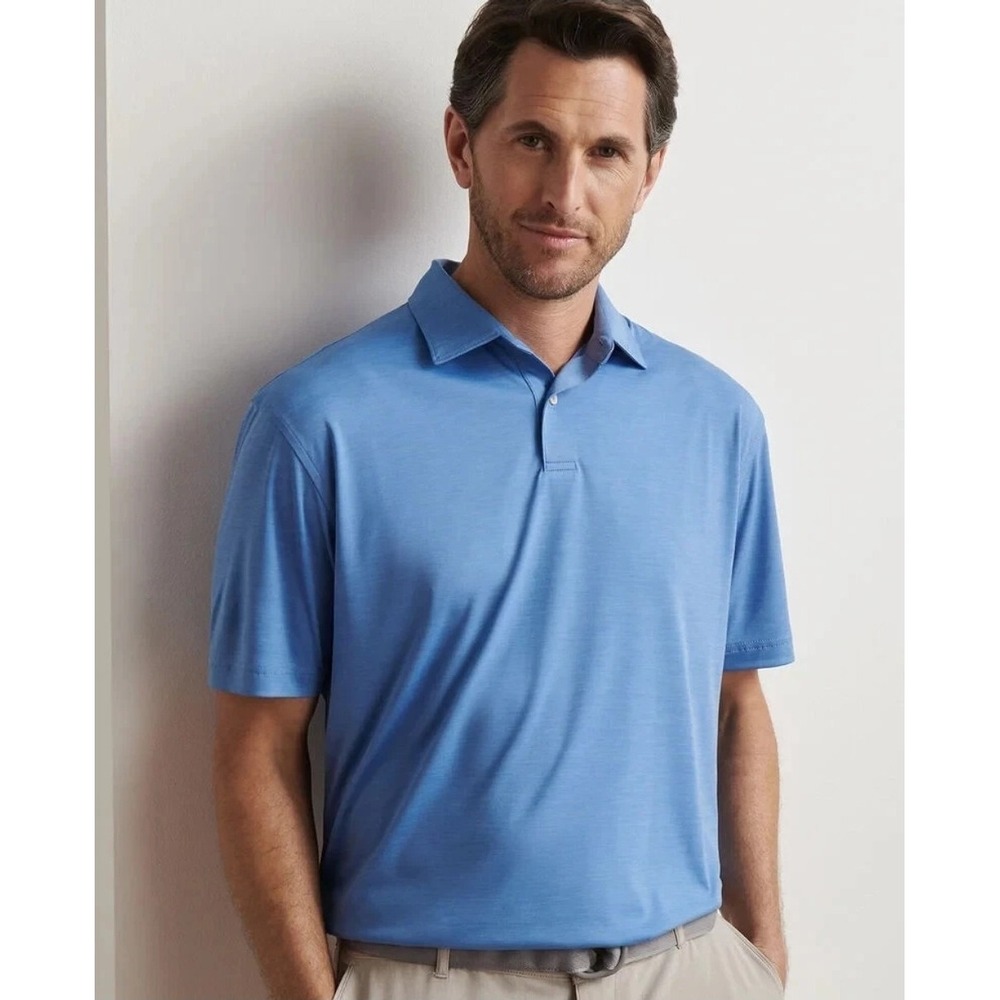 NWT MENS PETER MILLAR S/S‎ FEATHERWEIGHT MELANGE JERSEY Polo GOLF SHIRT Sz XXL